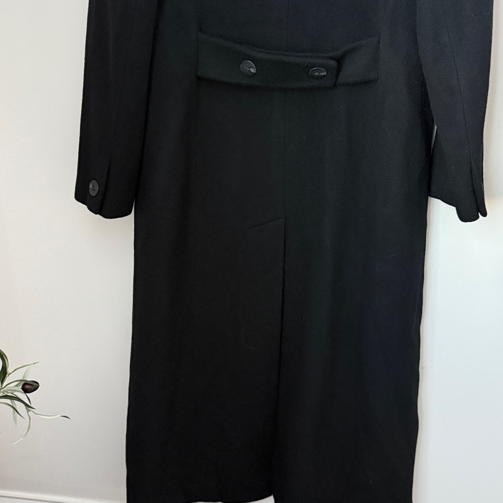 Vintage Saks Fifth Avenue Regency Pure Cashmere Elegant Black Long Coat Size 4 - Picture 11 of 14